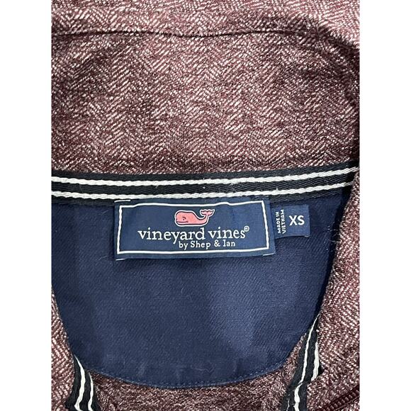 Vineyard Vines Men's Herringbone Half Zip Pullover Crimson X-Small Small Hole - Picture 7 of 7